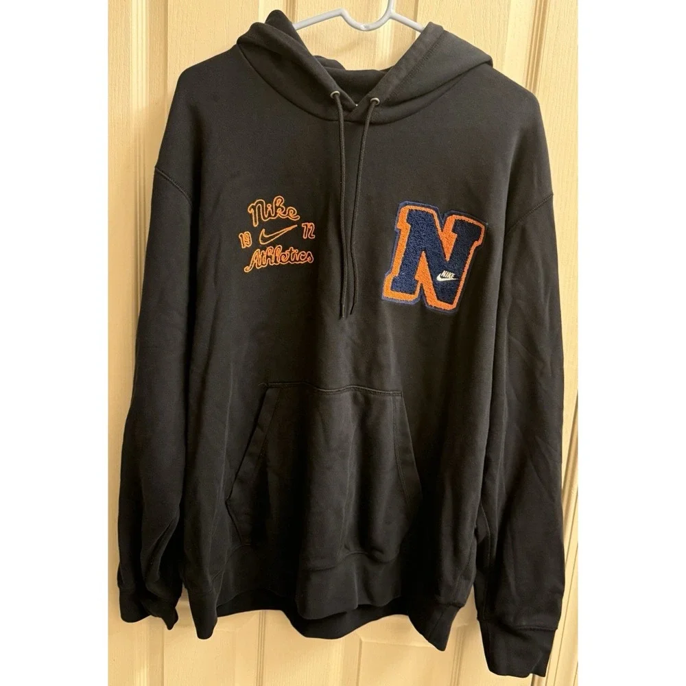 Nike Hoodie‎ Sweatshirt Varsity French Terry Pullover Mens XL Black